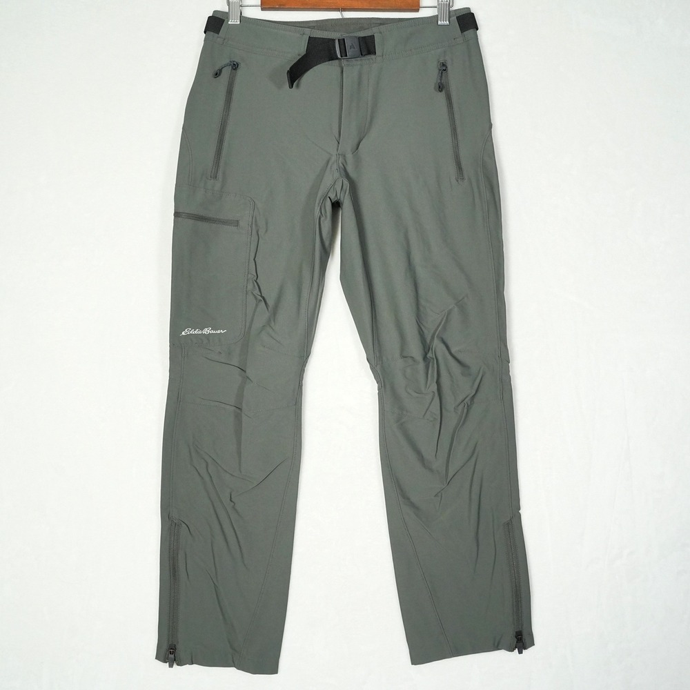 Eddie Bauer First Ascent Mens Small Sage Green 3XDRY Technical Hiking Pants Belt